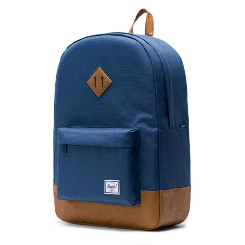 Nwot Herschel Heritage Backpack Navy/Tan Synthetic Leather Mid-Volume men women